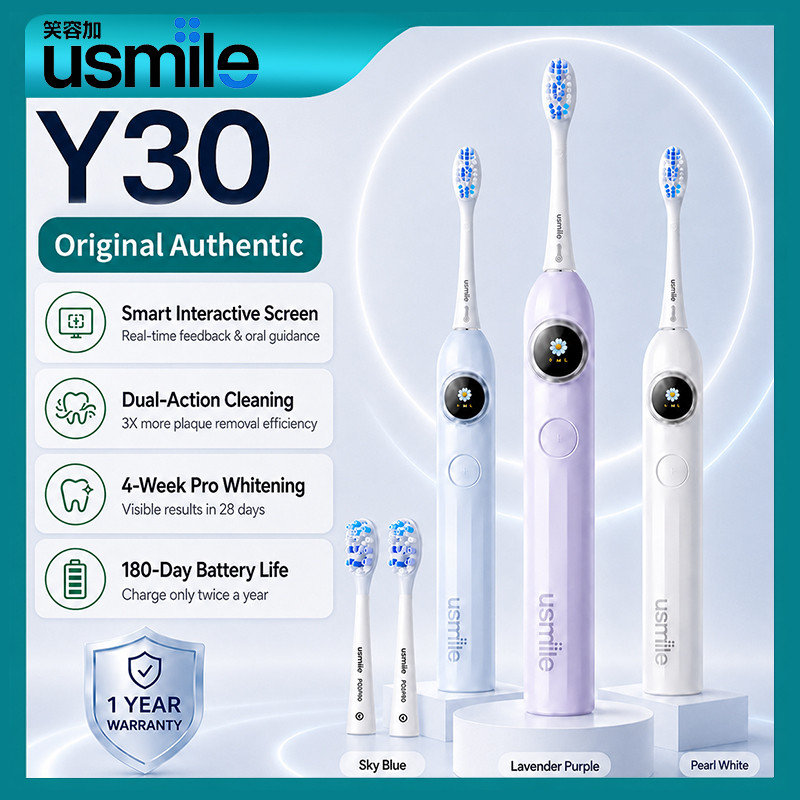 Usmile Y30 Smart Sonic Electric Toothbrush, Voice Prompt, Gum Protection, Deep Cleaning, IPX7 Waterproof