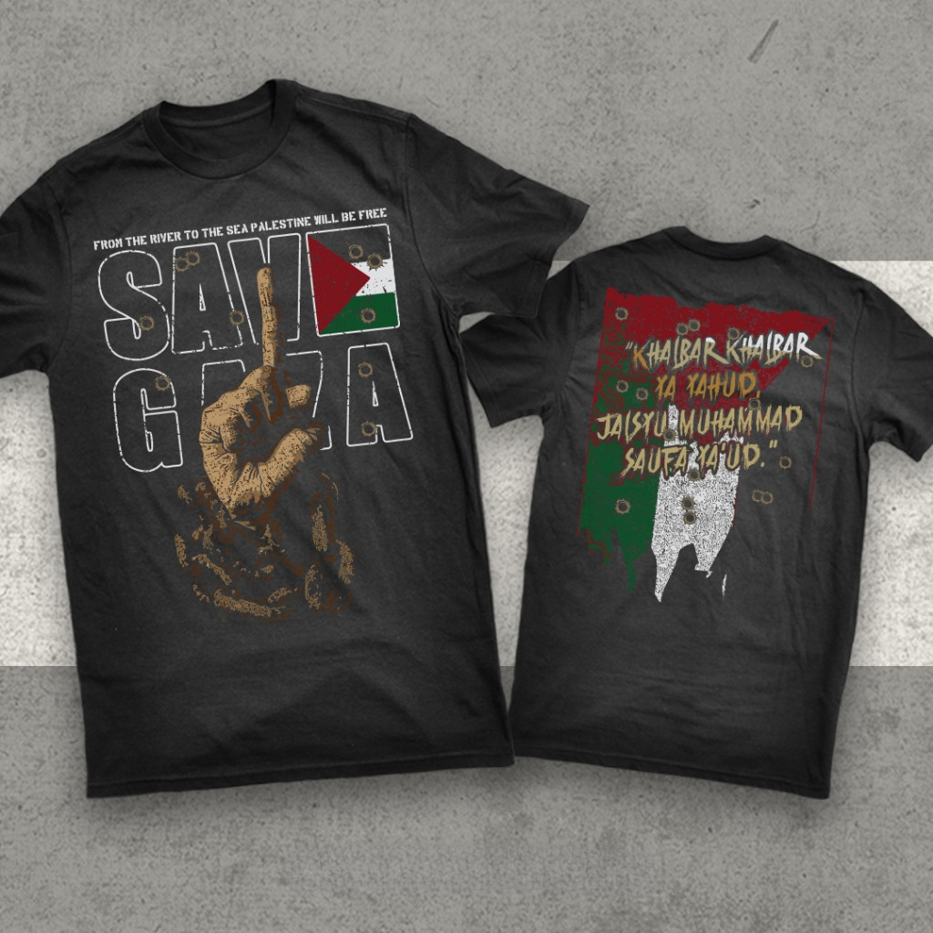 (Ready Stock) T-shirt Palestine - Save Gaza - UMB Merchandise - Tshirt - Islamic - Streetwear