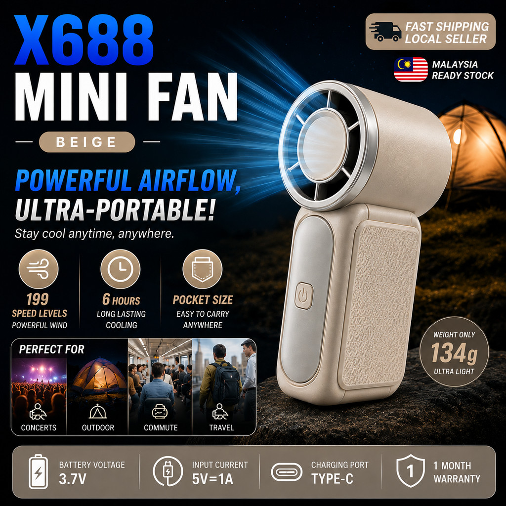 【199 Speed】Kipas Mini USB Rechargeable USB Rechargeable Cooling Fan Mini Fan Portable Fan USB Fan Strong Wind