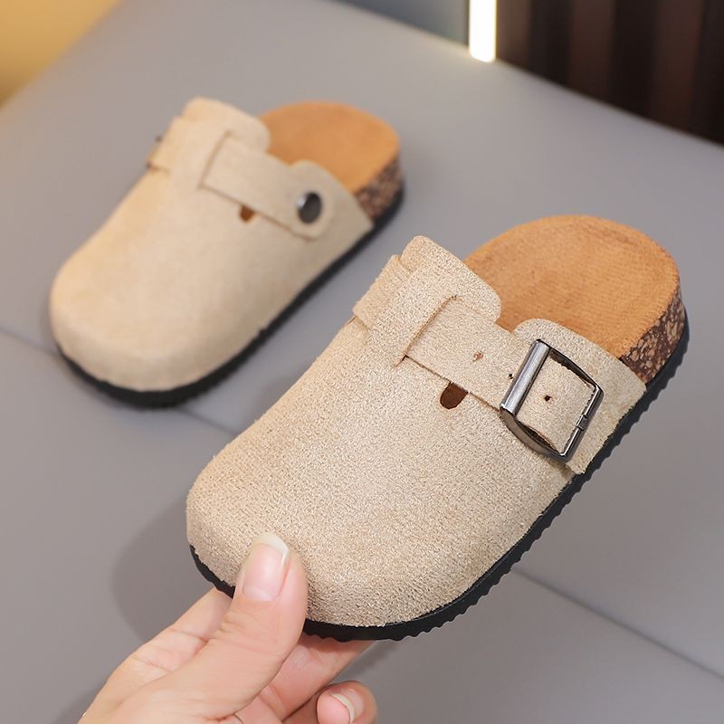 WL-Cork Birkenstock Shoes Birkenstock Half Slippers Children Parent-Child Boys Girls Outdoor Wear All-Match Home Anti-Slip Medium Large Children Baotou Children Birkenstock Shoes
