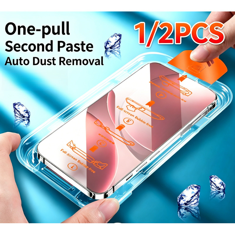1/2 Pieces Dust Removal Warehouse Full Screen Tempered Film FOR POCO M7PRO M6PRO M6 M5PRO M5 M5S M4PRO M3PRO Second Fit Reduce Fingerprints High-Definition Transparent Easy-to-Stick Novice Must-Have