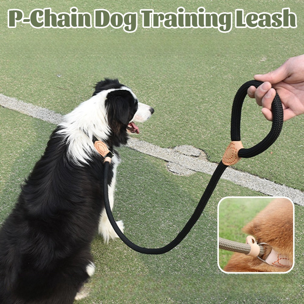 Dog Leash Strong Rope P Chain Collar for Big Large Dogs Leather Pet Belt Lead Training for Running Leads Nylon