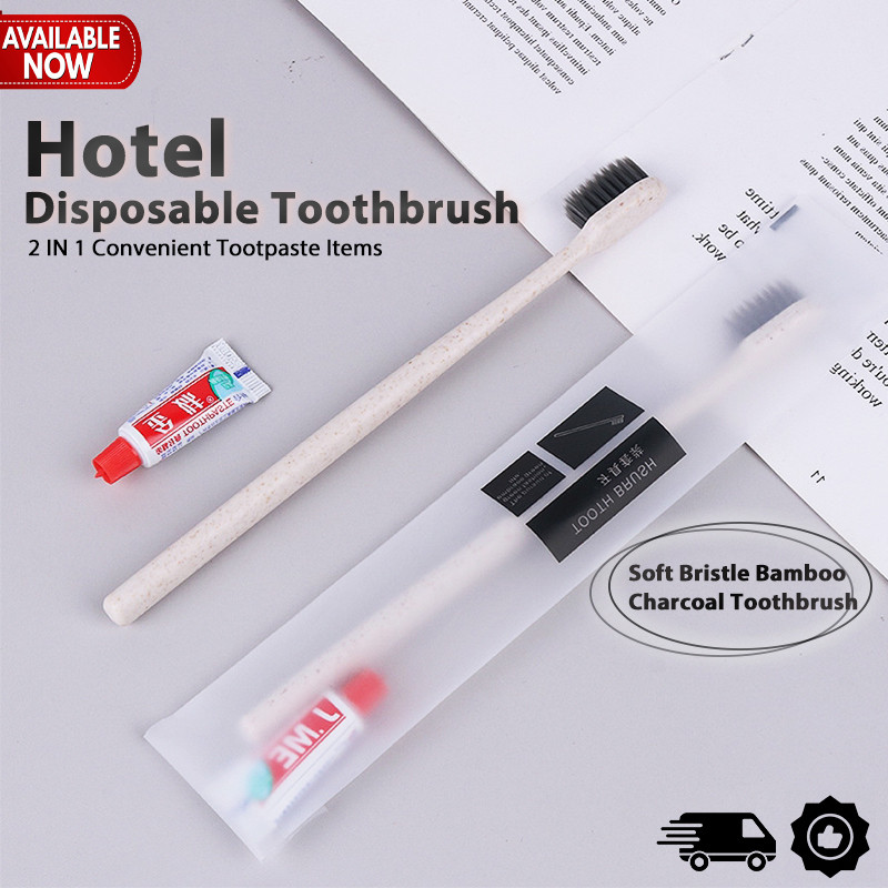 Hotel Disposable Soft-Bristle Toothbrush Toothpaste Set Soap Charcoal Soft Hair Toothbrush For Travel Nano Oral Care