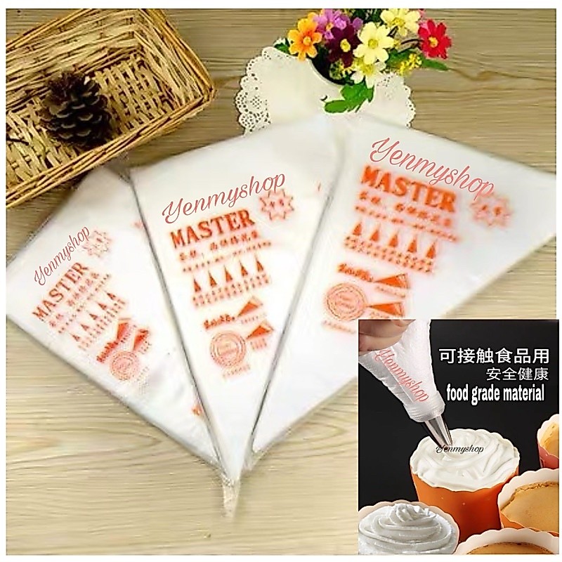 100Pcs/set Kek piping bag Cream Icing Piping Decor Disposable Cake Pastry Bag baking tools裱花袋