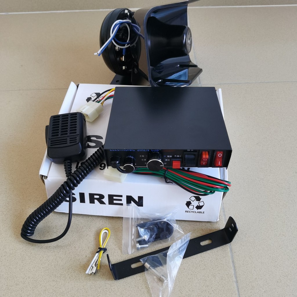 [Disyorkan] Pembesar suara kereta berwayar 9-nada terintegrasi CJB-200W, hos penggera pembesar suara kereta 12V/24V HOLA