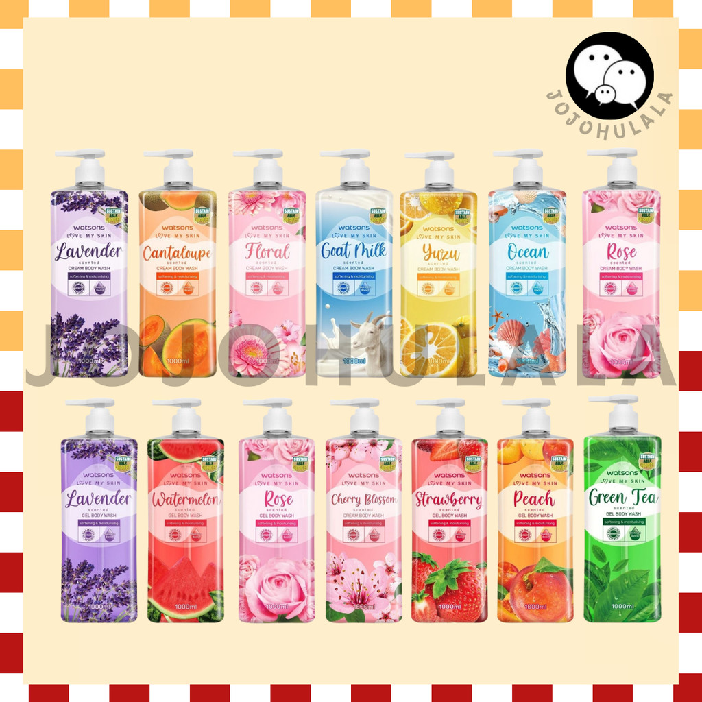 Watsons Body Wash / Shower Gel / Refill / Bottle | Sabun Mandi Harian Melembapkan | Kulit Segar & Wangi Sepanjang Hari