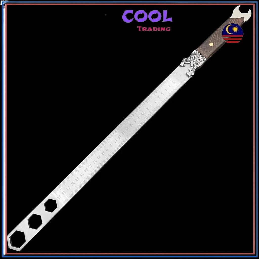 High Performance Steel Made Stainless Steel Ring Ruler Portable Multi Functional Thickened Self Defense Ruler 30117