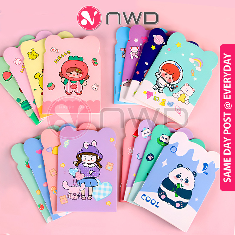 《 》 A6 Cartoon Bear Ear Shaped Notebook Single Line Notepad Stationery Buku Nota 笔记本 NWD
