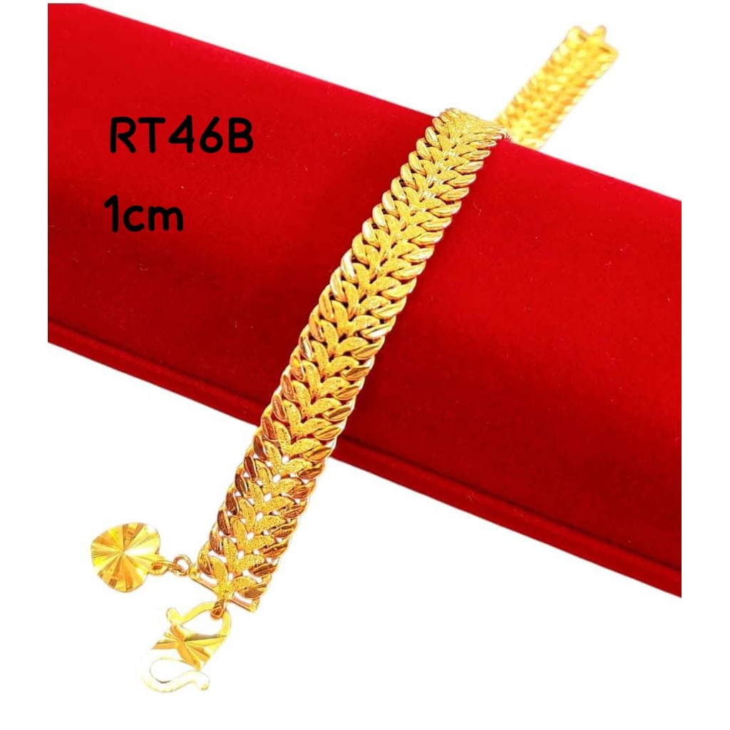 Wing Sing Rantai Tangan Atap Double Layer Pasir Tulen Fesyen Emas 916 /  916双行双扣手链 / 916 Gold Bracelet Fashion