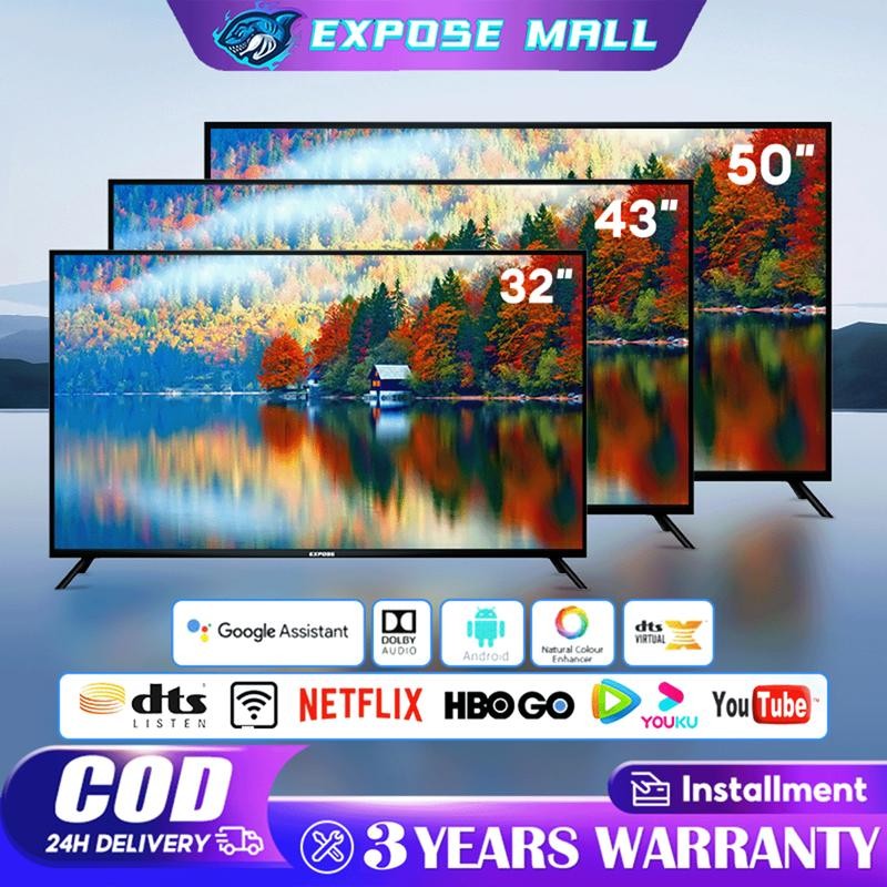 DEDAH TV Pintar 32/43/50/55 inci Televisyen digital 19/22/32/43 inci Televisyen HD Android 12 Dolby Sound Waranti 3 tahun serasi dengan WiFi/YouTube/MYTV/Netflix/Disney/HDMI Sesuai untuk keluarga