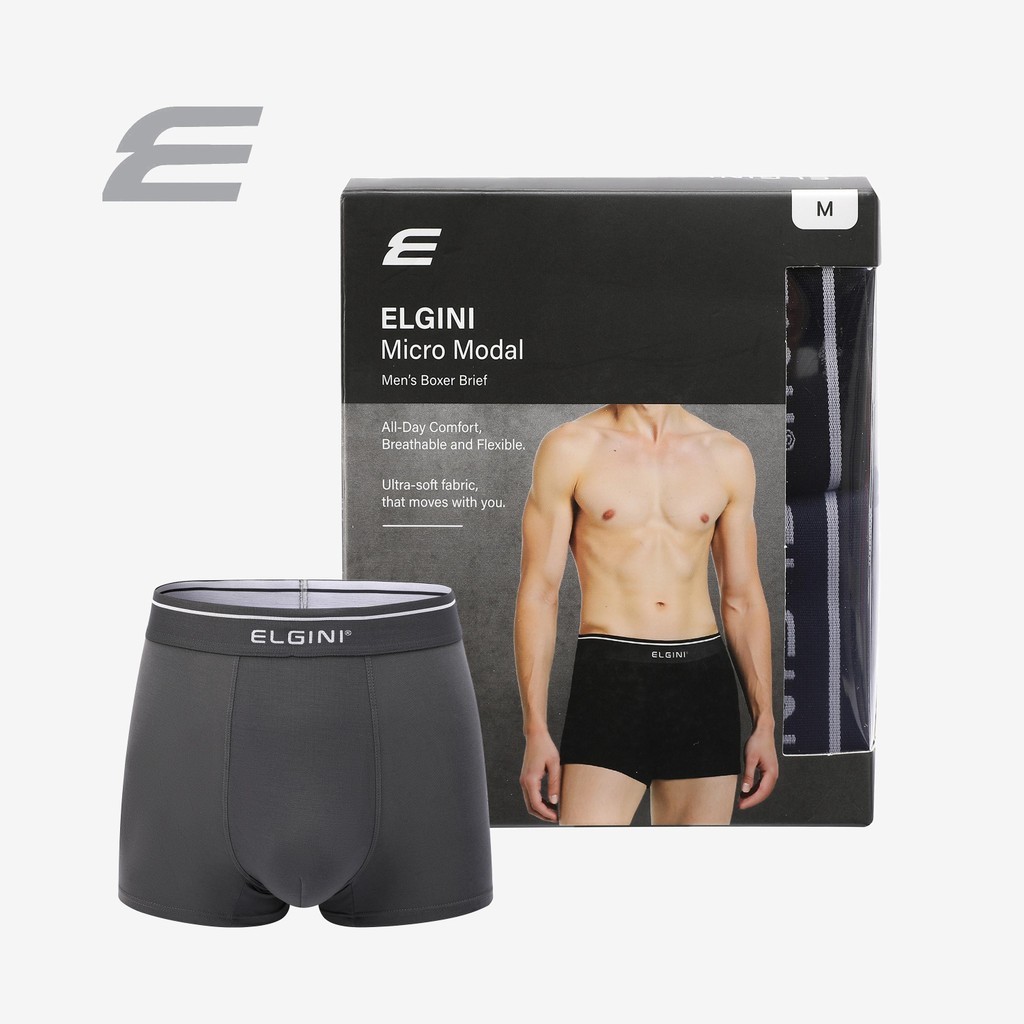 ELGINI E16384 Seluar Dalam Boxer Micro Modal Lelaki M-3XL | Men’s Micro Modal Boxer Brief