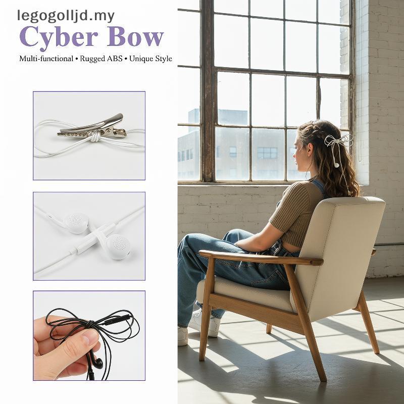 legogolljd Colorful Wired Headphone Design Hair Clips Funky Bow Hair Accessories MY