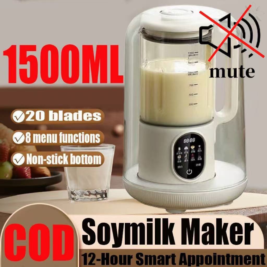 ⭐️Local Stock⭐️ 1500ml Heating Wall Breaking Machine – Multifunctional Blender & Juicer, Hot/Cold Soymilk Maker, Mesin Pengisar & Pembuat Susu Soya