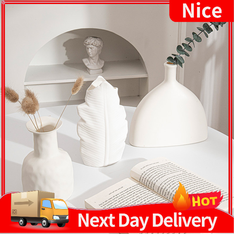 Ins Minimalist Vase Plastic Art Colorful Vases Imitation Ceramic Flower Vase Home Decor