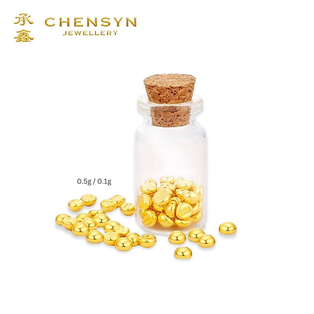 CHENSYN 999.9/24K Pure Gold Bean Emas 999 Gold Bean Pamp Bar 0.1g&hellip;