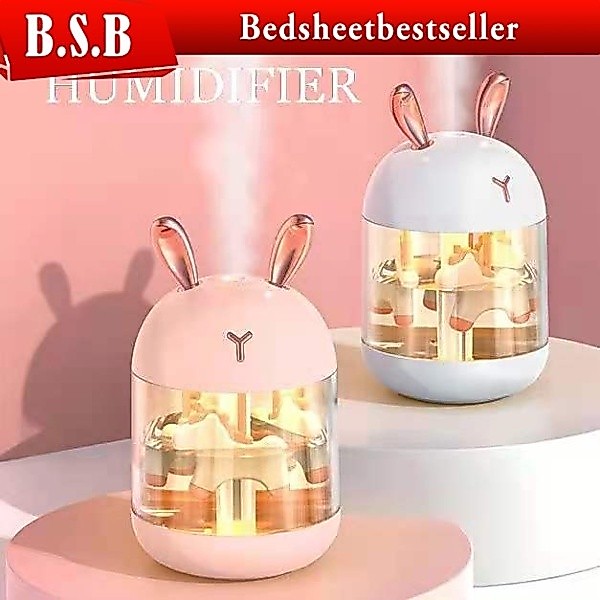 B.S.B USB Humidifier 300ML Cute Cool big Mist Air Diffuser Colorful LED Night Lamp Humidificador for Home/Car