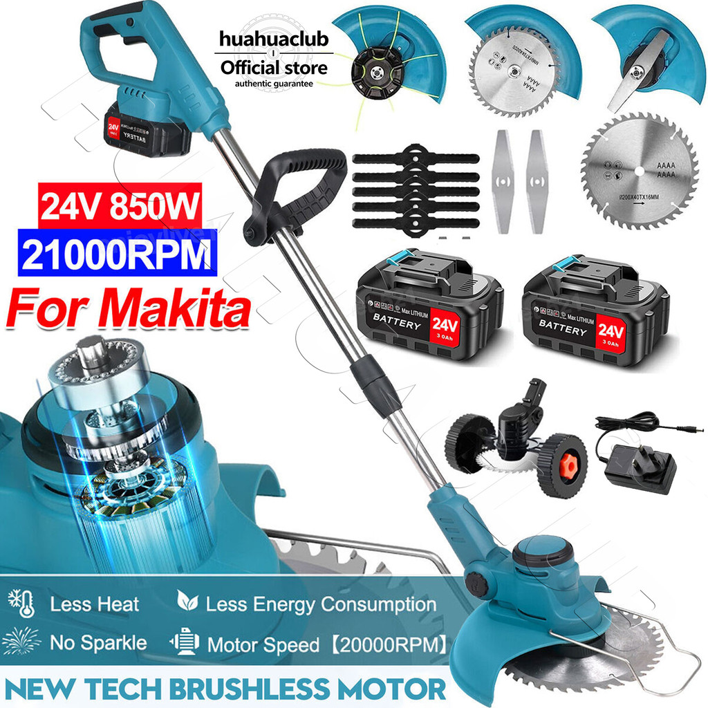 90h battery life Makita Mesin Rumput Cordless Grass Cutter with 2 Bateri Mesin Potong Rumput Elektrik Trimmer Rumput