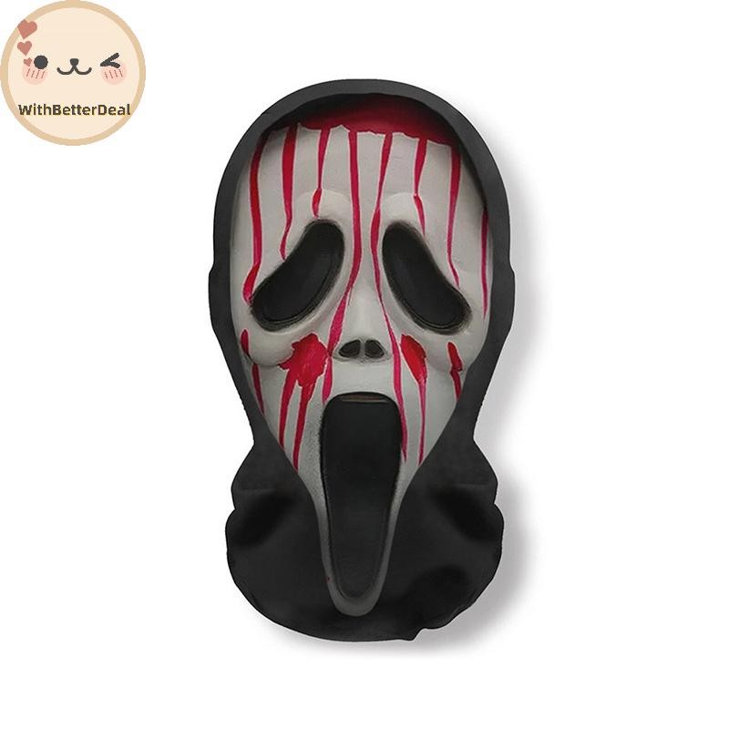 Better Screaming Ghost White Mask Scary Skull Face Halloween Costume Party Props Horror Cosplay Masquerade Accessories For Adults Deal