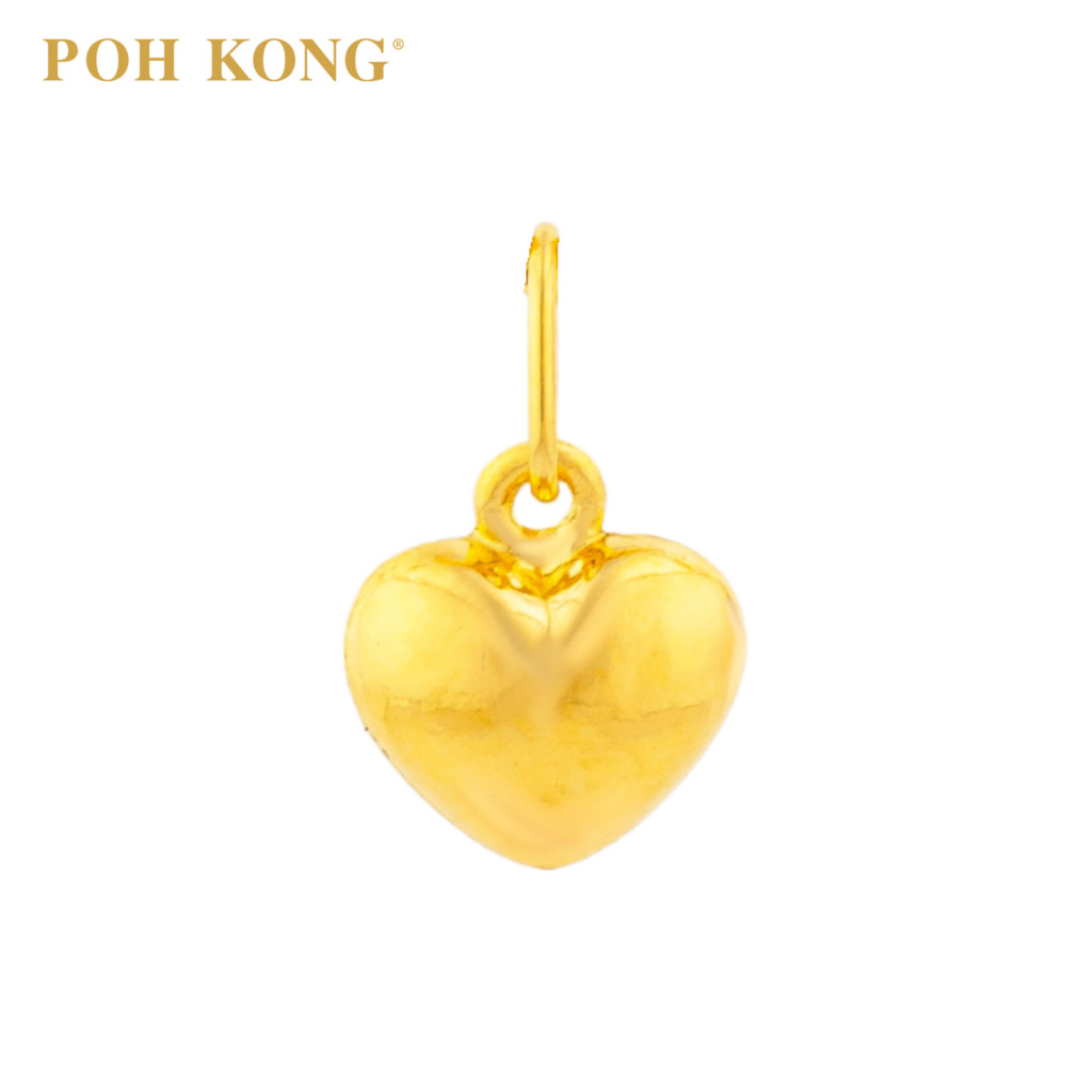 POH KONG 916/22K Yellow Gold Puffed Heart Pendant