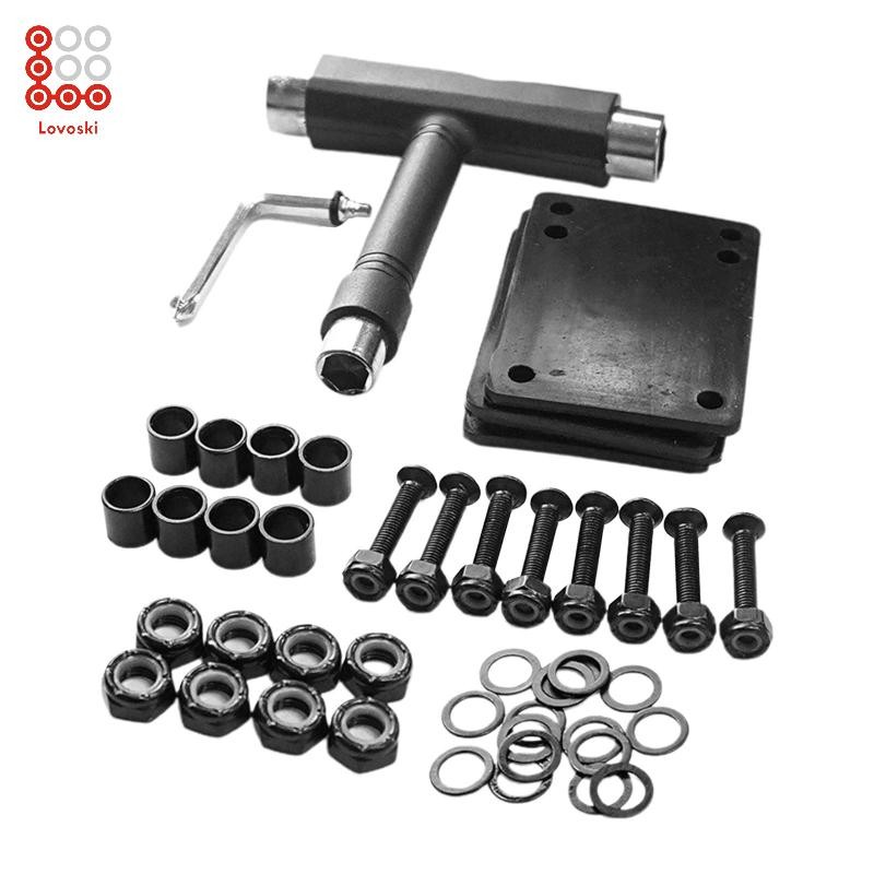 [Lovoski] Skateboard Trucks And Wheels Set, Skateboard Tool, Longboard Repair Skateboard Hardware Kit for Skateboard, Easy to