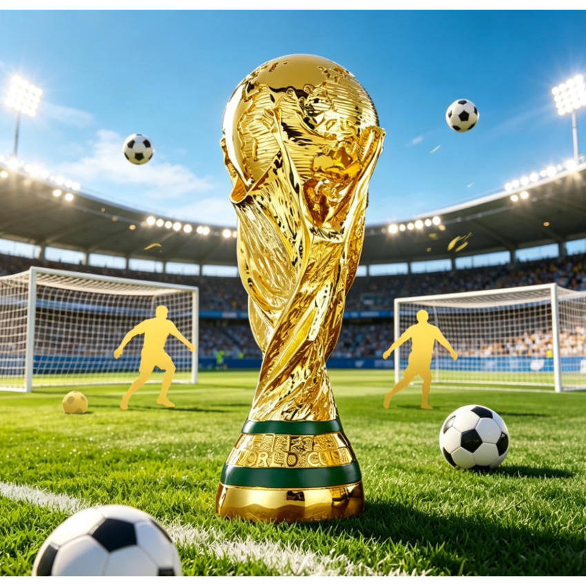 【READY STOCK】FIFA World Cup Trophy Replica Football Fan Collectible Decoration Trofi Bola Sepak Emas Besar 世界杯奖杯