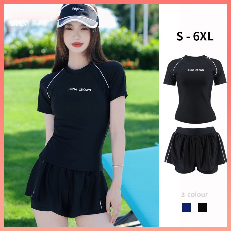 45-120KG Plus Size Slim Swimsuit Women Korean Style Casual Two-Piece Swimwear Set Slim Fashion Swimming Beachwear