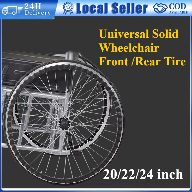 20/22/24 inch Universal Solid Wheelchair Wheel Replacement 3/8 Tayar Tyre Tire Replacement Wheelchair Accessories