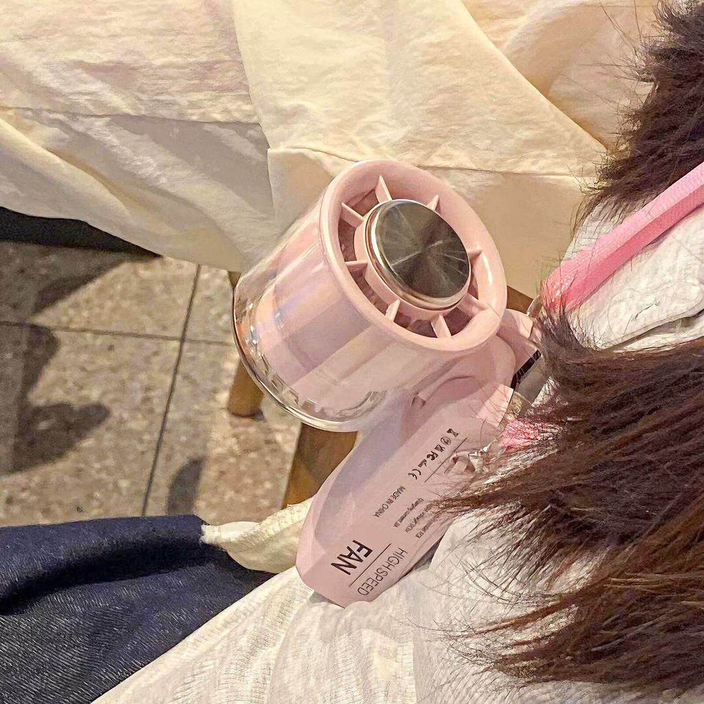 kipas leher portable kipas gantung leher usb kipas leher tanpa bilah Hanging Neck Fan Handheld Small Silent Refrigeration Small Electric Fan Long Battery Life High Wind Digital Display Lighting Integrated Light