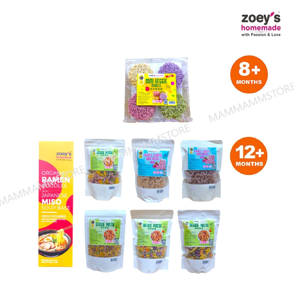 Zoey's Homemade Mi Ramen Organik dengan Sup Miso Jepun/Mi Mini Sayuran / PastaSayuran/Pasta Keladi Ungu Cina
