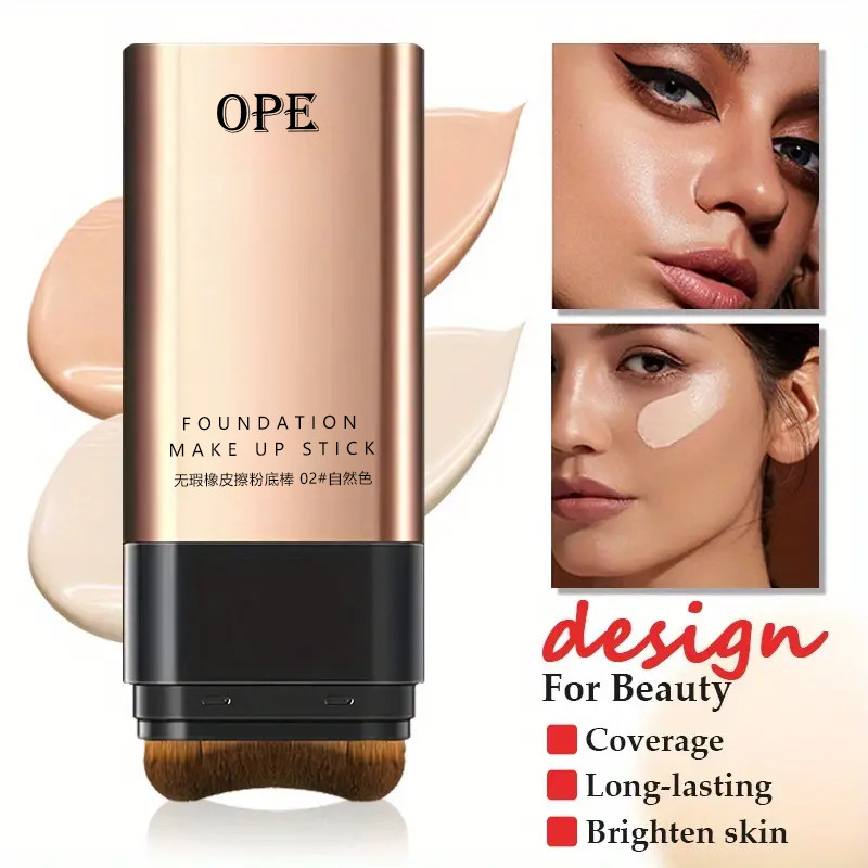 Hydrating Concealer Foundation Stick - Long-Lasting, Brightening, Waterproof, Sweatproof, Non-Caking Liquid Foundation Base