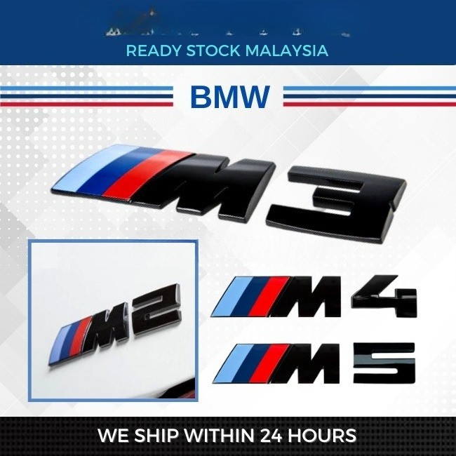 READY STOCK BMW M3 M5 M2 M4 Logo Emblem sticker F10 F30 F32 G20 G30 X1 X3 X5 X6 Front Rear Car Accessories
