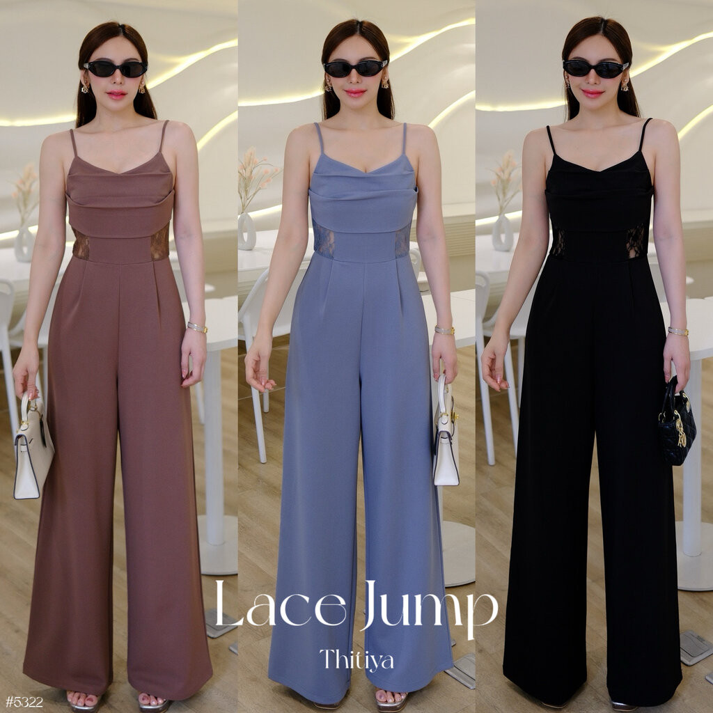 5322 Lace Jumpsuite Spaghetti Strap Jumpsuit Premium Fabric The Is Heavy Soft Bouncy And Beautiful. Not Easily Wrinkled thtiya