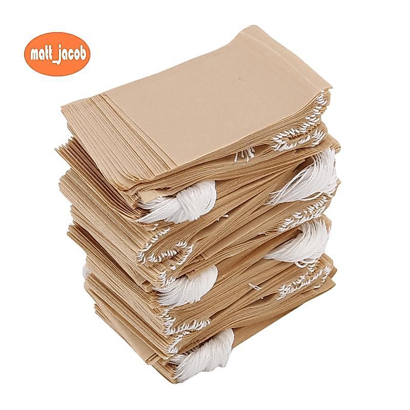 500 Pack Tea Filter Bags, Disposable Paper Tea Bag with Drawstring for Loose Leaf Tea…