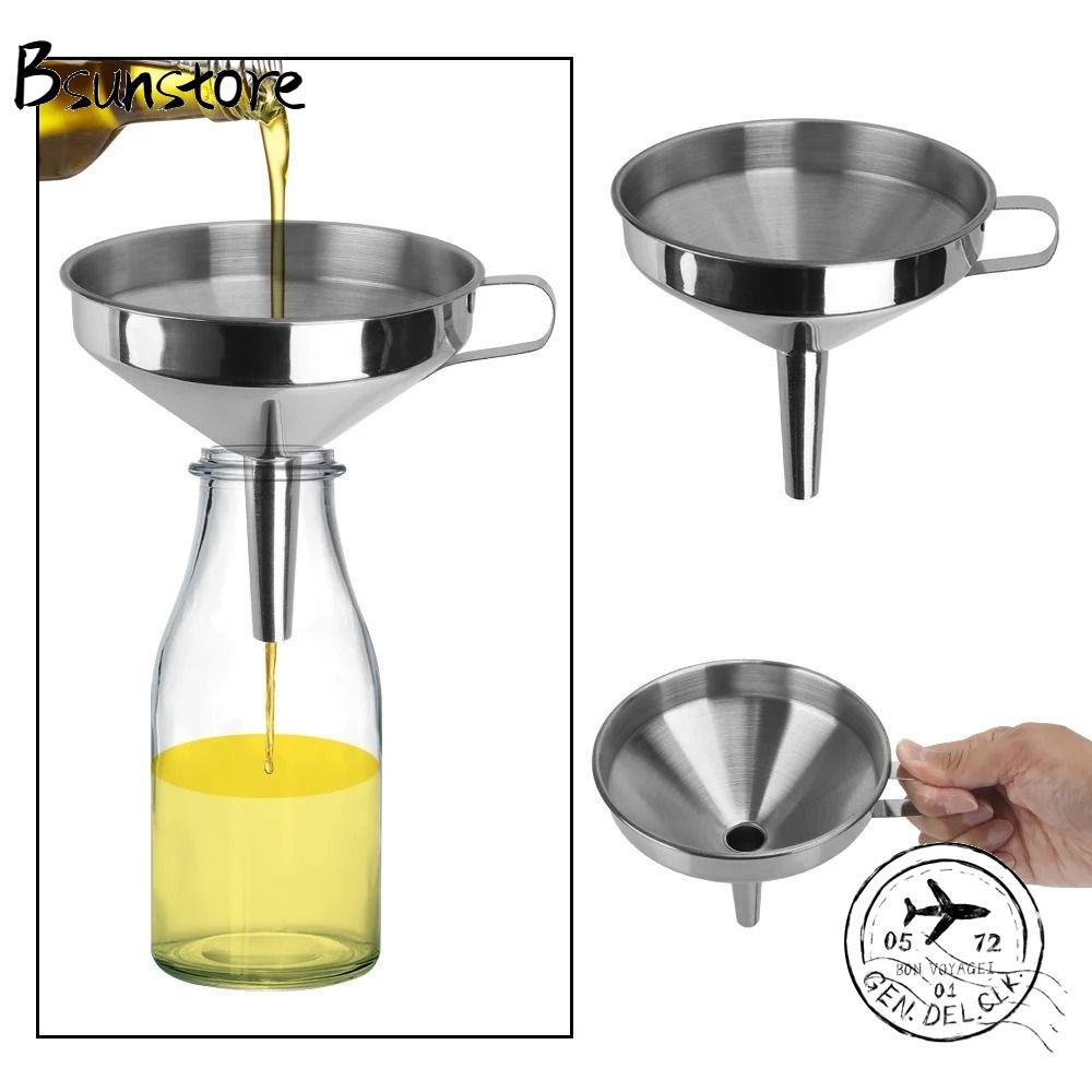 Bsunstore Stainless Steel Funnel, Kitchen Tool with Detachable Filter Filter Funnel, Wi…