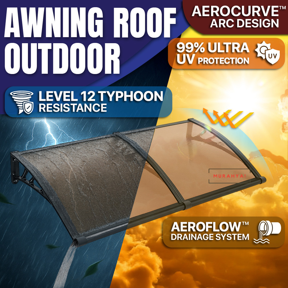 Awning Roof Outdoor Aluminium Awning Rumah Heavy Duty Sunshield Polycarbonate Awning Balcony Rumah Window Sun Shade
