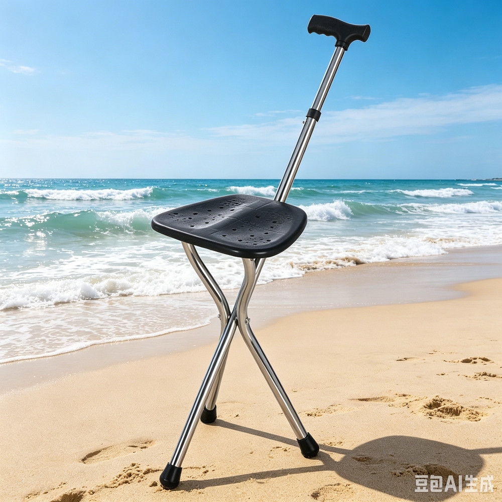 Walking Cane Stool Elderly Anti-slip Folding Walking Cane Chair & * - &、walking aid、 cane、tongkat orang tua、tongkat lipat、tongkat 4 kaki、Foldable stick for elderly、 kaki 4、拐杖椅子