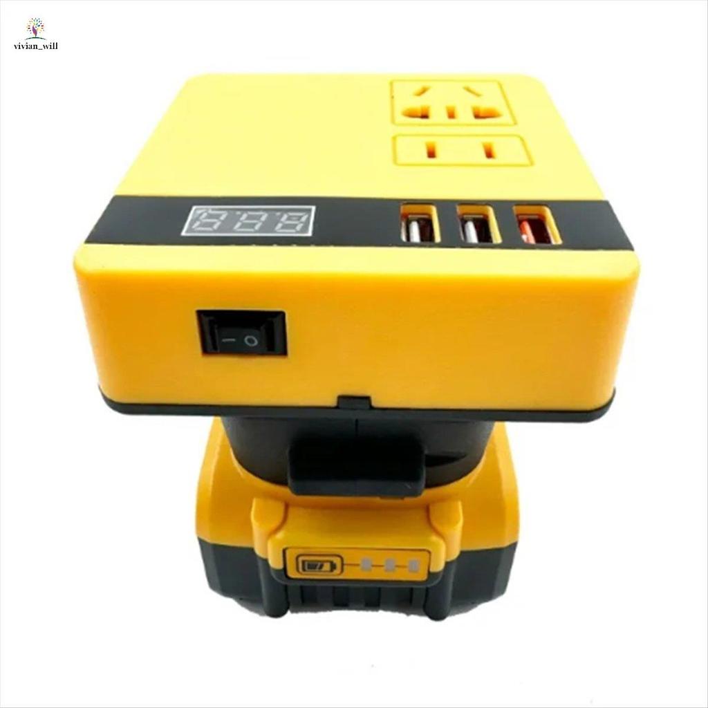 Multifunction Power Inverter DC 18V to 220V Inverter Adapter Power Supply Inverter for  18V 20V Battery