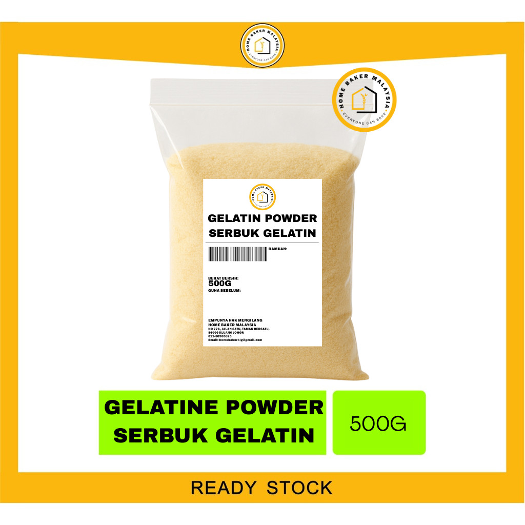GELATINE POWDER / SERBUK GELATIN 500G - HOME BAKER MALAYSIA