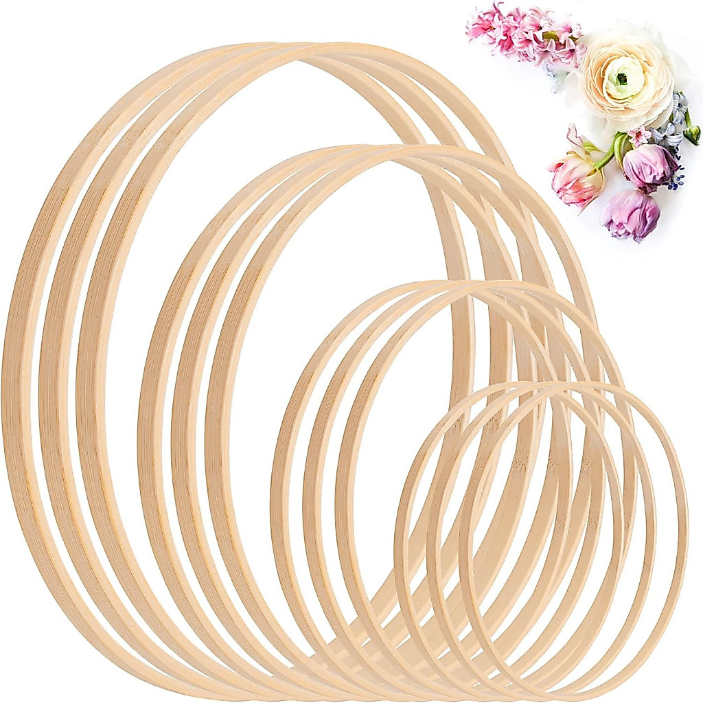 8-45cm Wooden Dream Catcher Circle Ring Cross Bamboo Hoop Round Hoops DIY Handmade Art Craft Wedding Decor Gelung Rotan