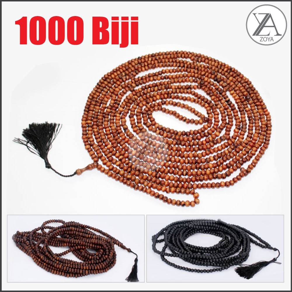 Tasbih PREMIUM KAYU Kokkun 1000 biji 8mm 500 Biji Berkualiti Grade Terbaik tasbih kayu asem Galih 8m