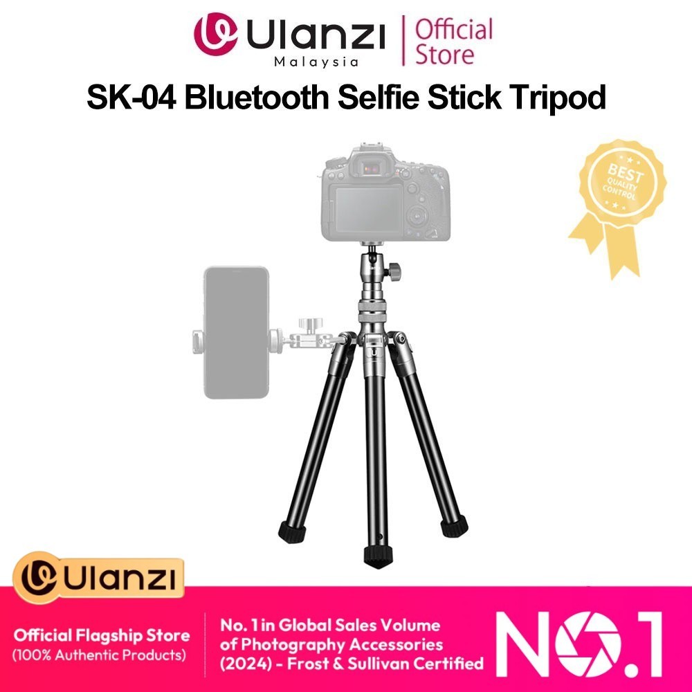 Ulanzi SK-04 Phone Tripod Stand & Selfie Stick Tripod for Camera and Phone