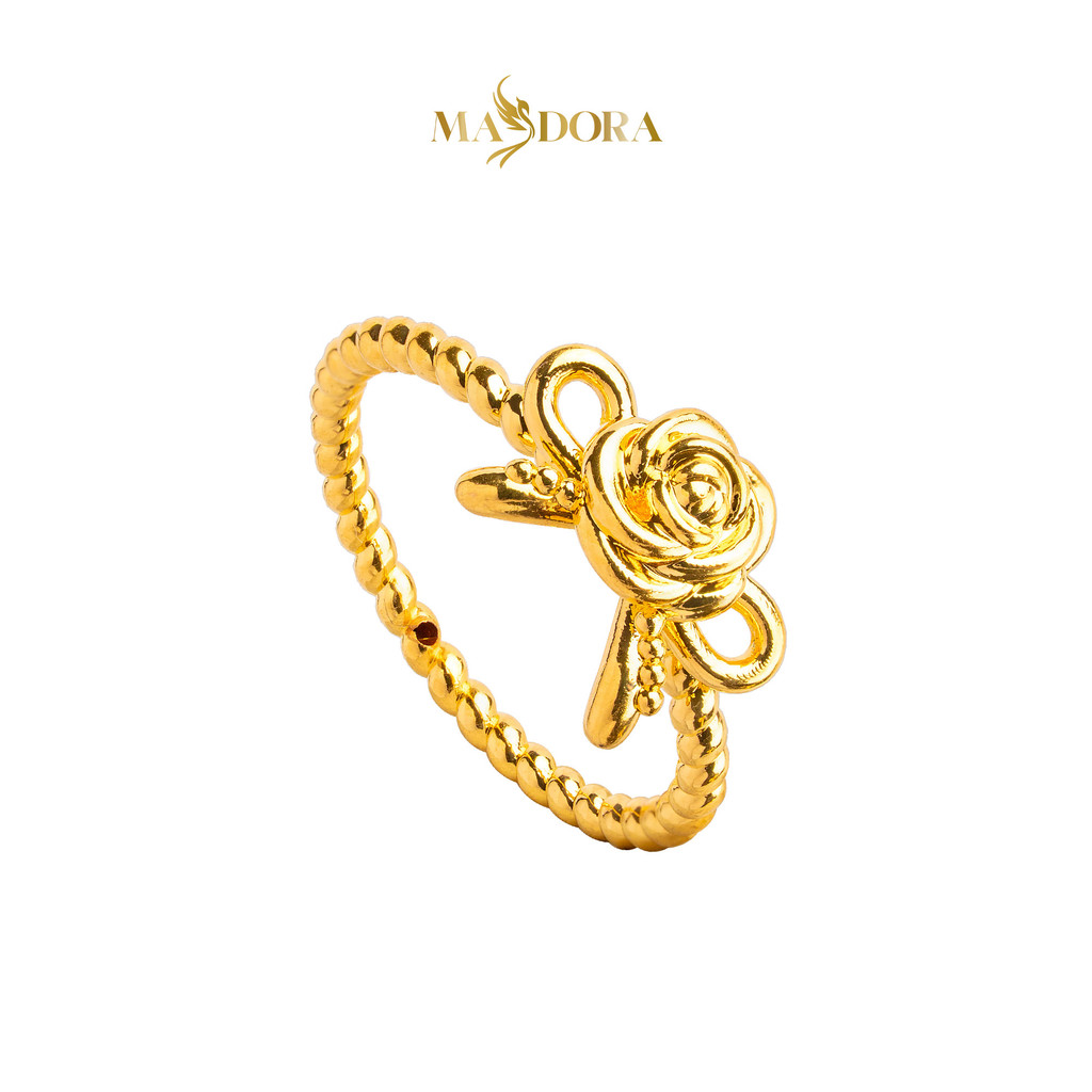 MASDORA 916 Gold Ring Rings Cincin Emas ~ HG Golden Single Rose Rope (EMAS 916/22K)