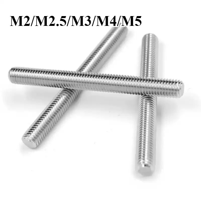 304 stainless steel full thread tooth stick tooth strip thick thread M2/M2.5/M3/M4/M5 * L16-500mm【CHANGMU】