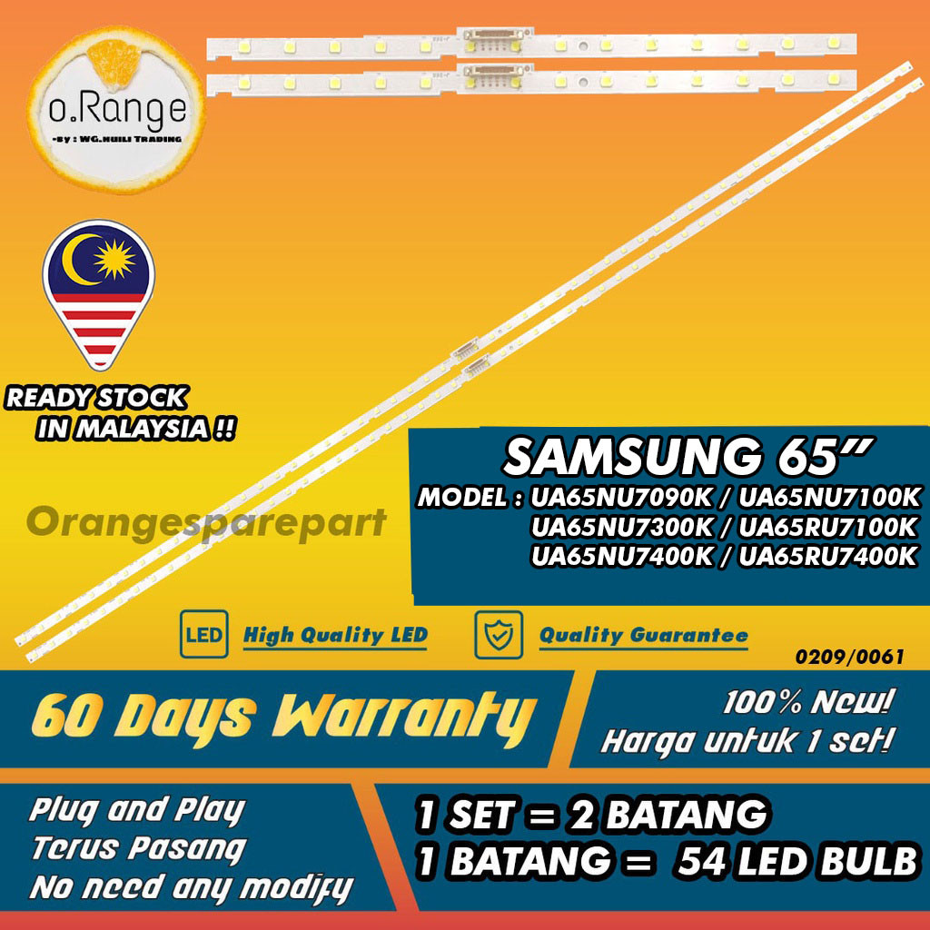UA65NU7090K/UA65NU7100K/UA65NU7300K/UA65RU7100K/UA65NU7400K/UA65RU7400R SAMSUNG 65" LED TV BACKLIGHT(LAMPU TV)