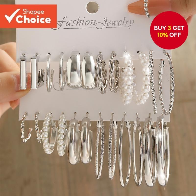 Retro Silver Pearl Hoop Earrings Set Butterfly Snake Design For Women Hypoallergenic Jewelry Early Spring Aesthetic Unique Valentine Gift