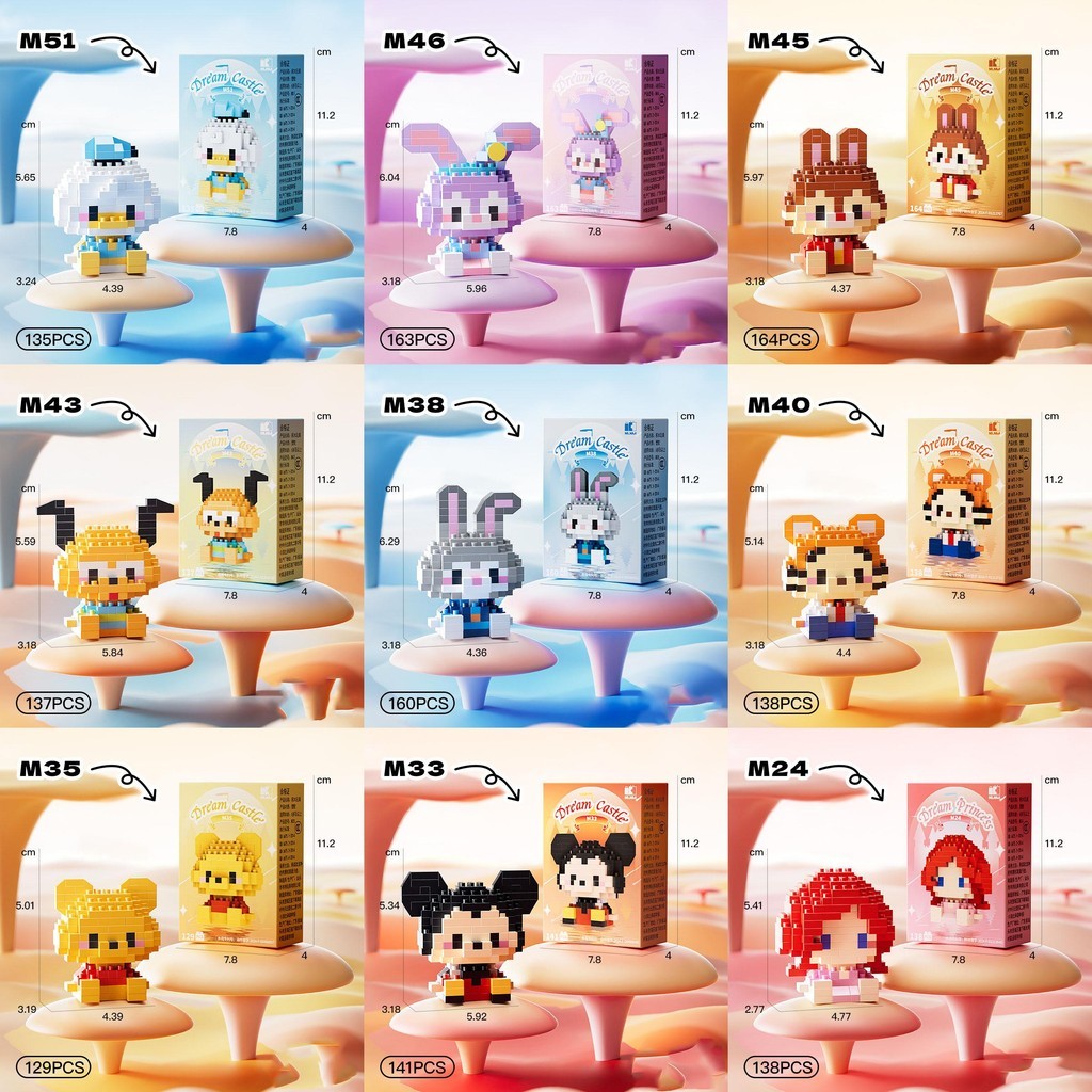 Nano Blok Mainan Anak Kanak Kanak Nano Blocks Cartoon Arc Education DIY Toys Girls Gifts Building Block Nano Bricks