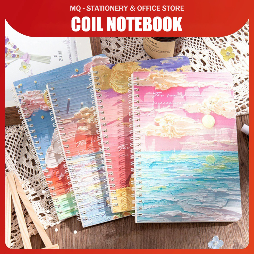 A5/A7 Cute Coil Book Spiral Notebook A5/A7 Coil Book Scenery Student School Office Stationery (1Pc)