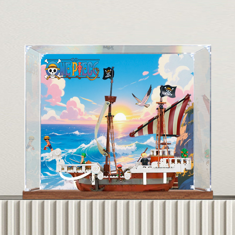 Transparent Transparent Display Box Acrylic Display Box Suitable for Lego 75639 Forward Merry One Piece Series Figure Storage Box Dustproof