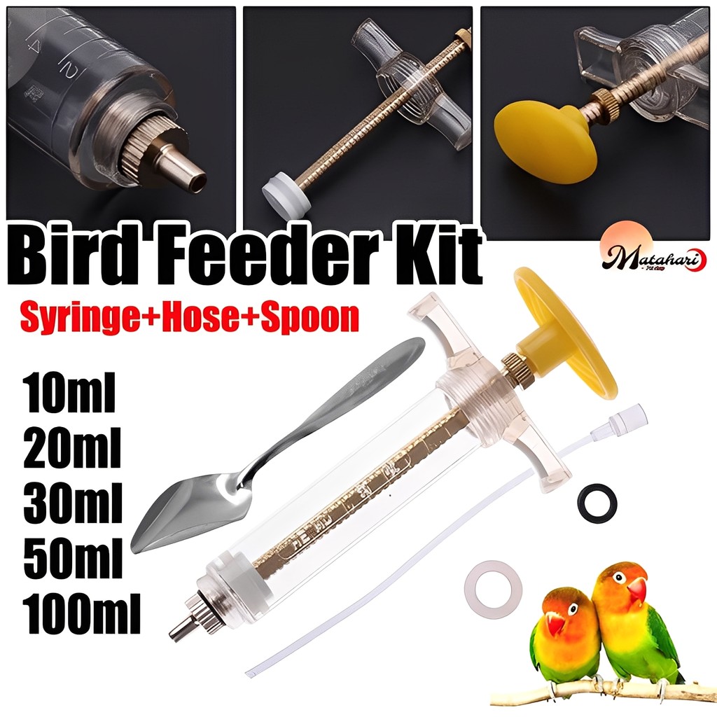 10ML 20ML 50ML Pet Feeding Syringe Parrot Feeder Young Bird Handfeeding with Feeding Spoon