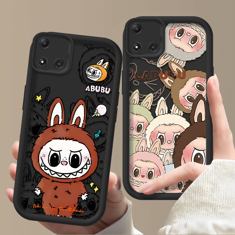 Casing Realme C20 Casing Realme C11-2021 Casing Pop Mart Phone Casing Cool Cartoon Labubu Protective Lens Soft Silicone Phone Case XS-JGS